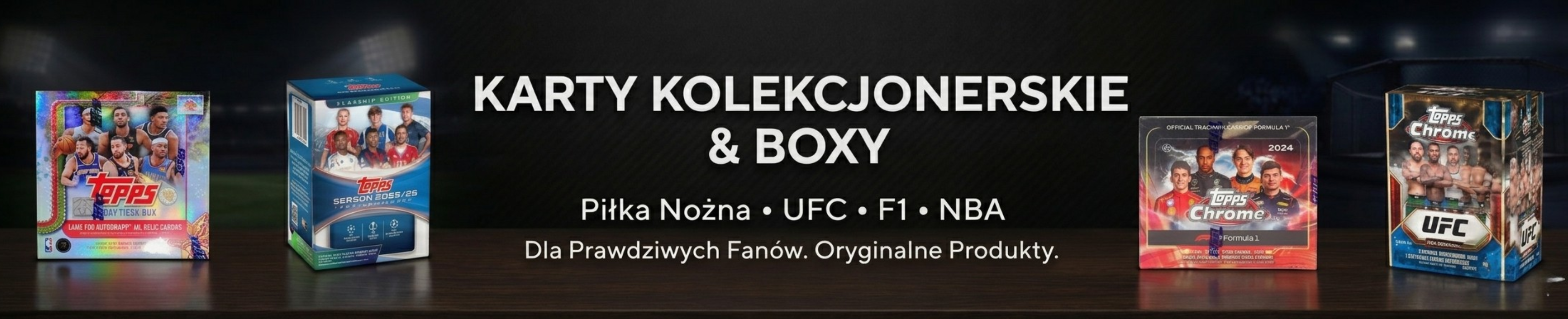 Sklep z kartami kolekcjonerskimi i boxami sportowymi: piłka nożna, UFC, NBA, F1. Oryginalne produkty Topps i Panini.